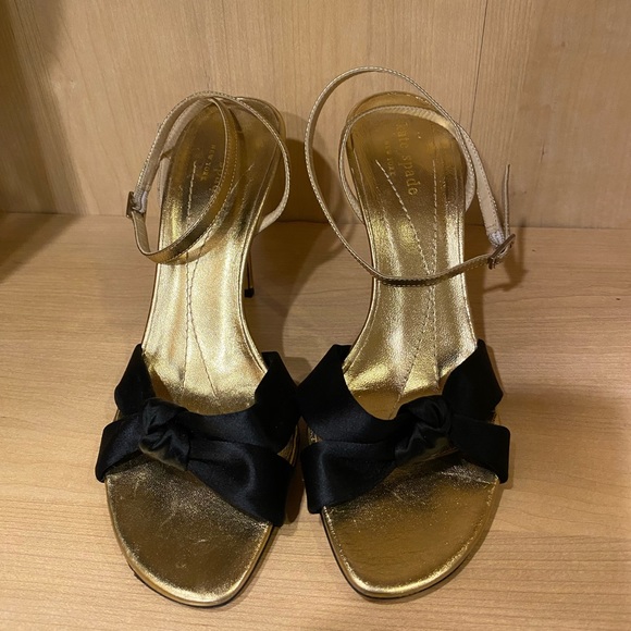 Kate Spade gold and black ankle strap heeled sandals Size 8 - Picture 2 of 6